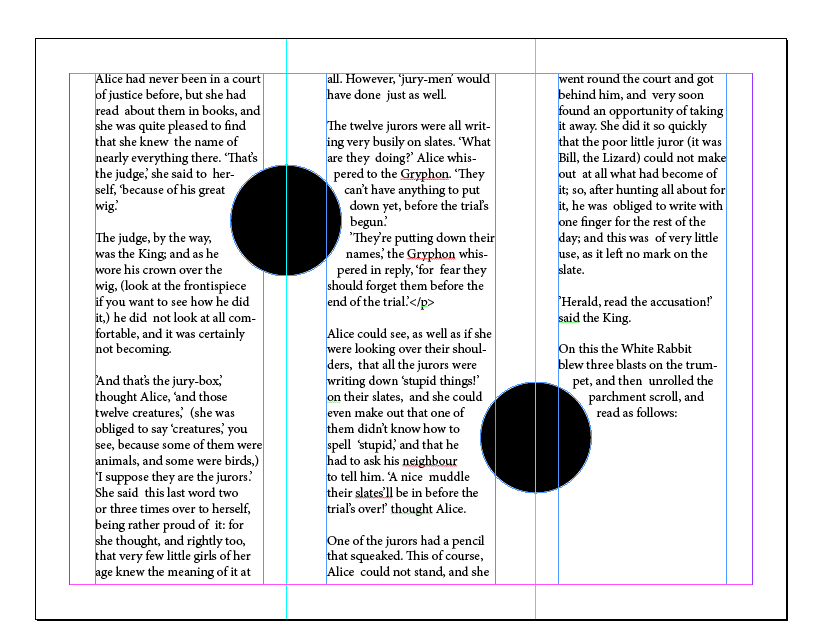 how to use indesign text threads