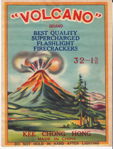 volcano firecracker label