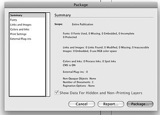 Pre-flight and Package an Indesign File
