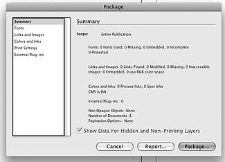 Pre-flight and Package an Indesign File