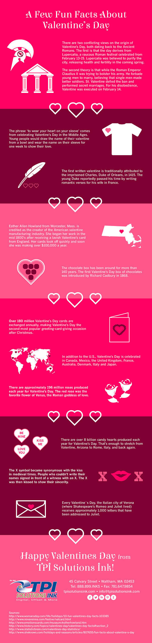 Valentine's Day Fun Facts Infographic by TPI Solutions Ink #infographic #valentines