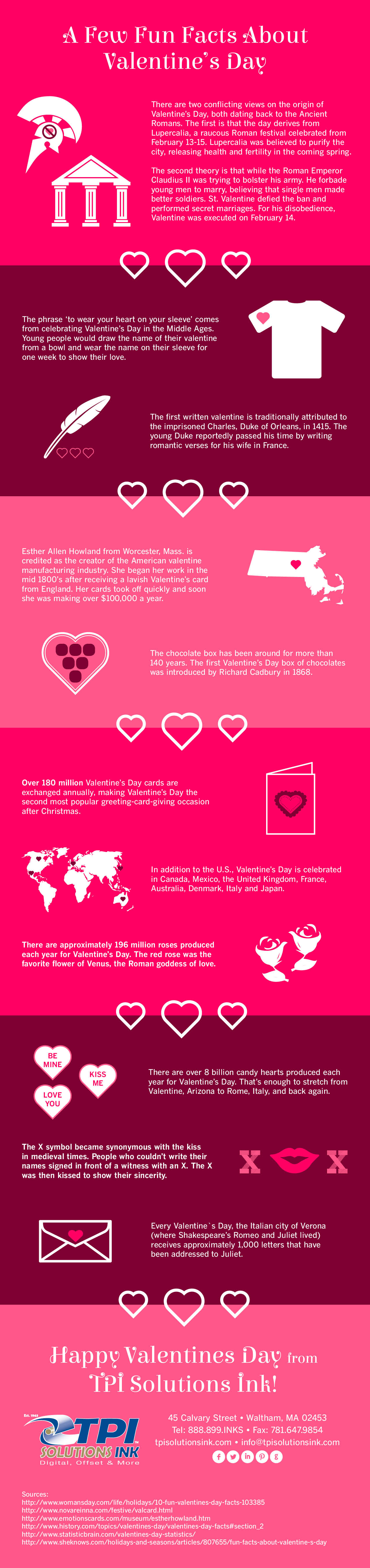 Valentine's Day Fun Facts Infographic by TPI Solutions Ink #infographic #valentines Valentine's Day Fun Facts Infographic by TPI Solutions Ink #infographic #valentines