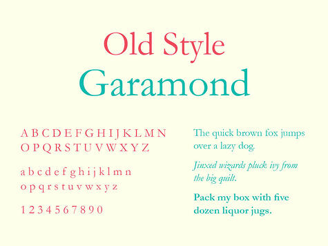 Old Style Typography, Garamond