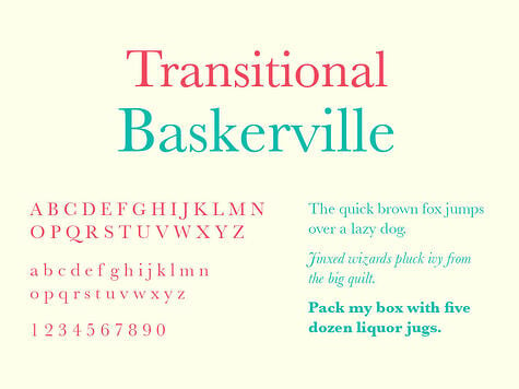 Transitional Typography, Baskerville