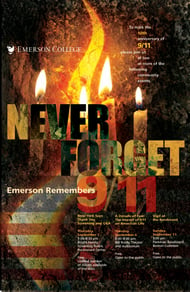 September 11th Never Forget Poster Designed by Chuck Dunham for Emerson College