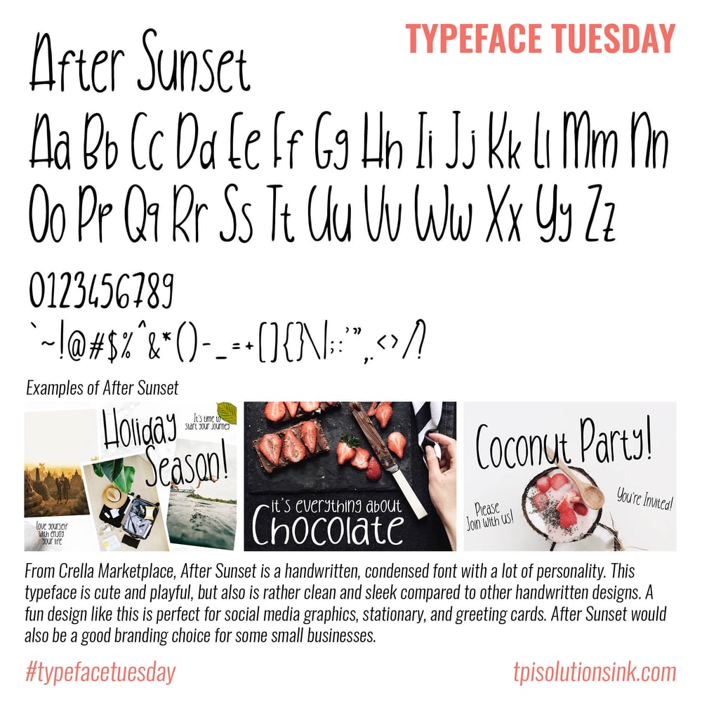 Typeface Tuesday – After Sunset