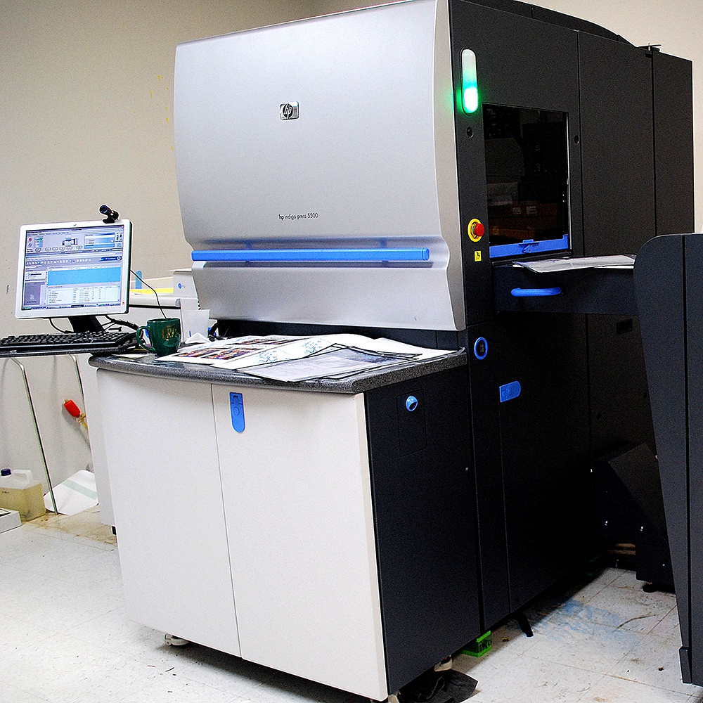 HP Indigo 5500 digital press at TPI Solutions Ink in Waltham