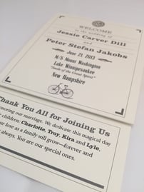 Custom printed wedding programs and menus at TPI Solutions Ink in Waltham, MA