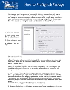 Guide on how to preflight and package pdf documents