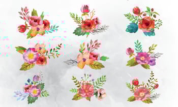9 Free Watercolor Flower Vectors