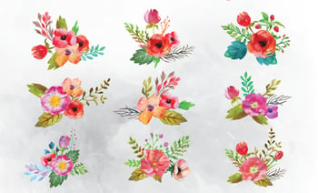 9 Free Watercolor Flower Vectors