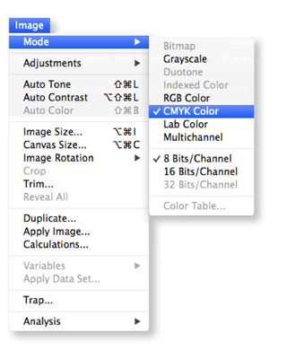 Photoshop Image Mode Dropdown