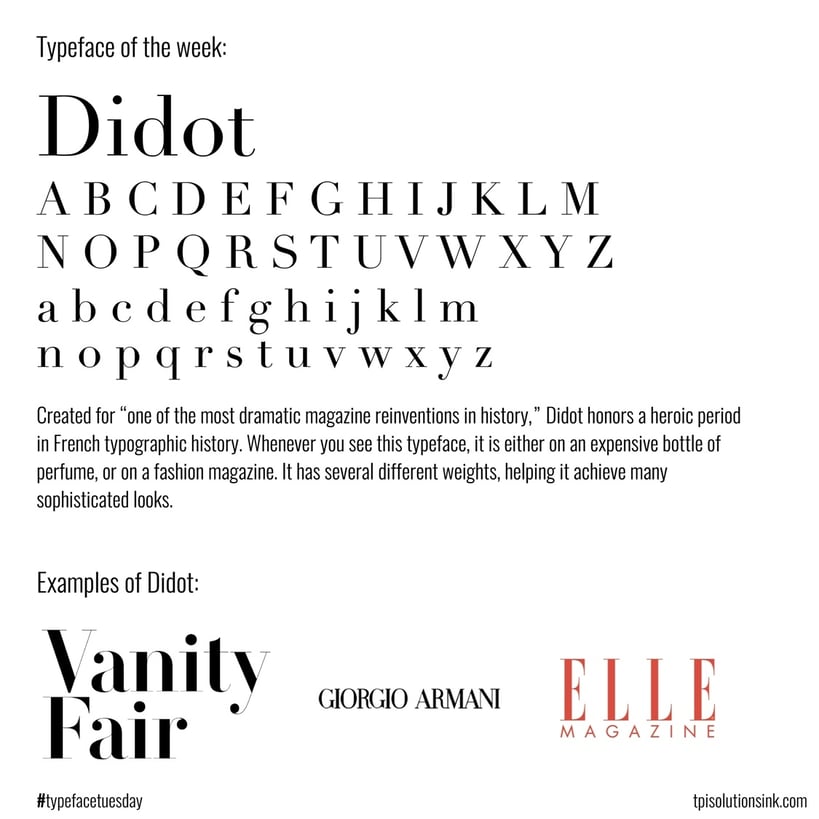 TPI Solutions Ink – Typeface Tuesday – Didot