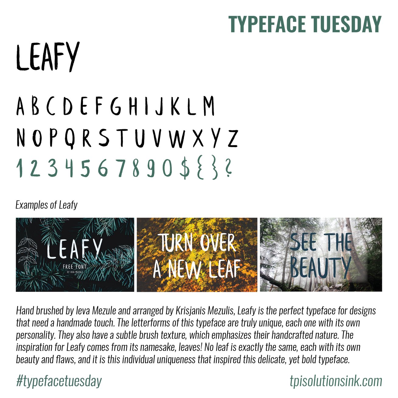 Typeface Tuesday – Leafy