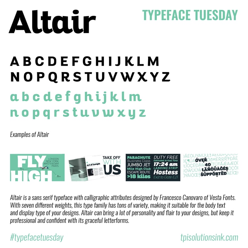 TPI Solutions Ink – Typeface Tuesday – Altair