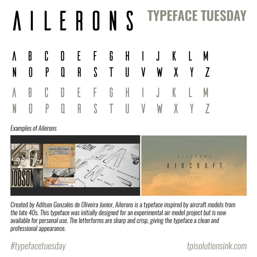 TPI Solutions Ink – Typeface Tuesday – Ailerons