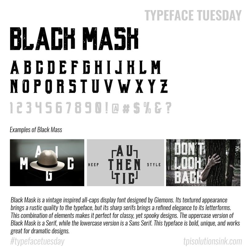 Typeface Tuesday – Black Mask