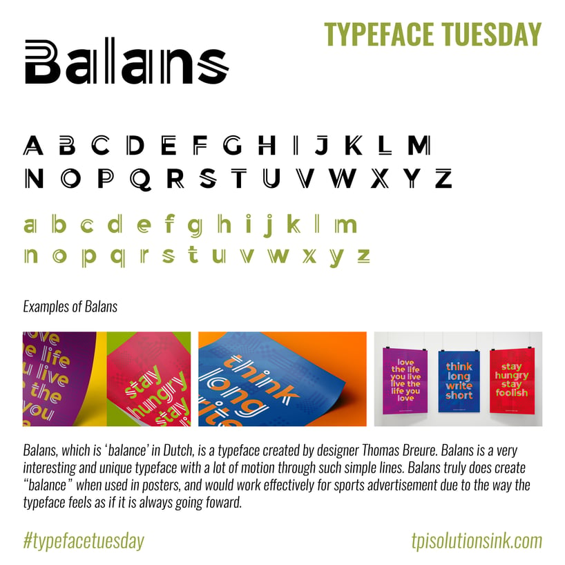 TPI Solutions Ink – Typeface Tuesday – Balans