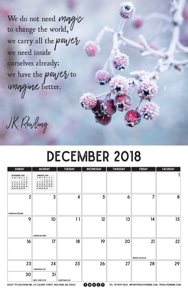 Free December 2018 Calendar Download