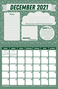 Free 2021 December Motivational Calendar 