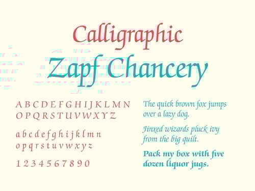 Calligraphic Script - Typography 101 TPI Solutions Ink