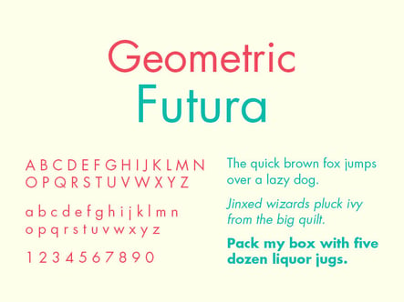 Geometric Sans Serif Typeface, Futura, TPI Solutions Ink