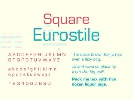 Square Sans Serif Typeface, Eurostile, TPI Solutions Ink