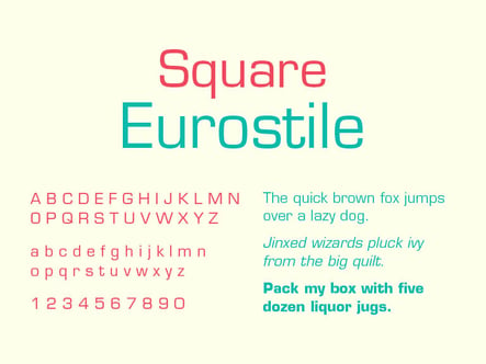 Square Sans Serif Typeface, Eurostile, TPI Solutions Ink